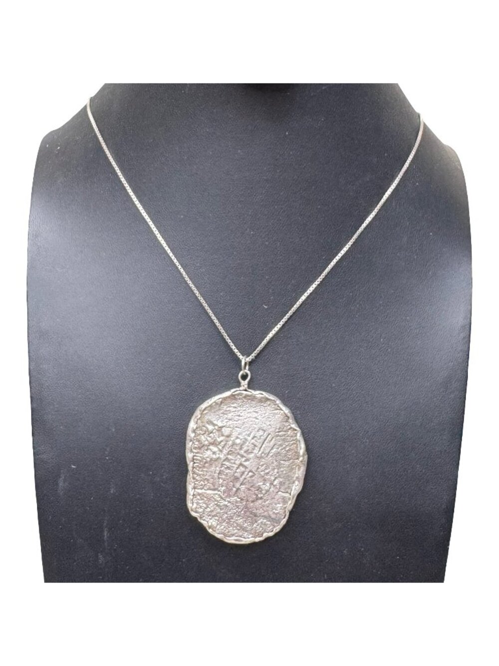 Large Sterling Silver Ancient Shipwreck Coin Pendant Necklace Italy Box Chain